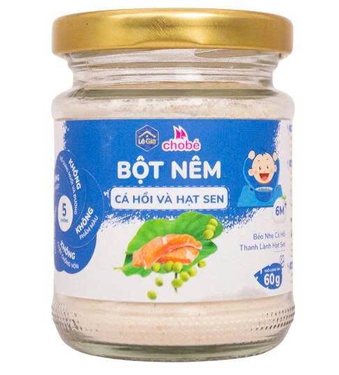 Bột Nêm Vị Cá Hồi Và Hạt Sen Lê Gia 60g 6M+
