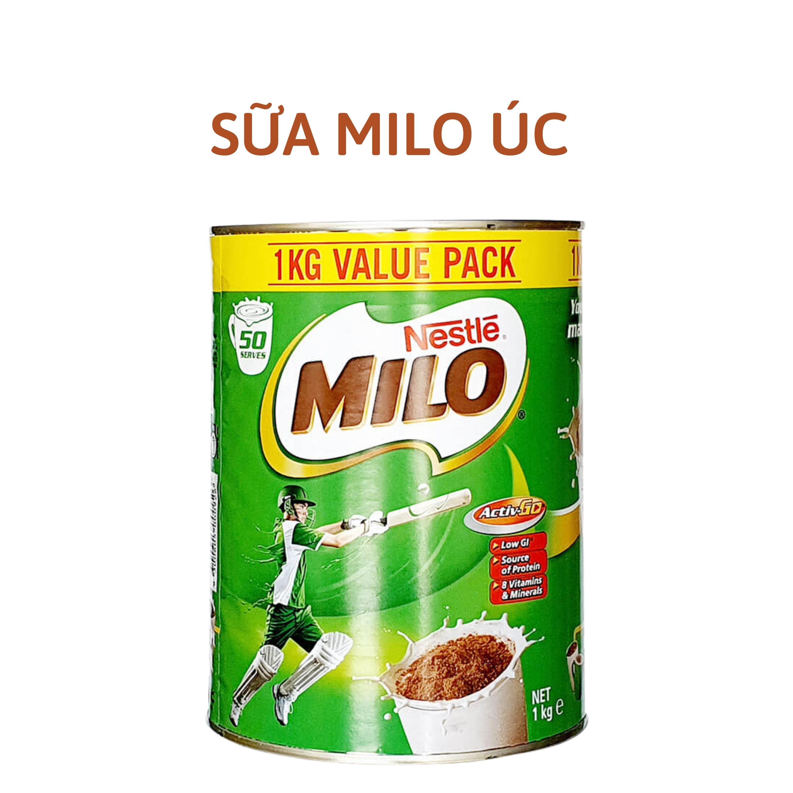Sữa Milo Úc 1kg nhập khẩu 100%, giúp bé vươn cao tầm vóc