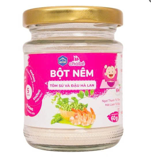 Bột Nêm Vị Tôm Sú Và Đậu Hà Lan Lê Gia 60g 6M+