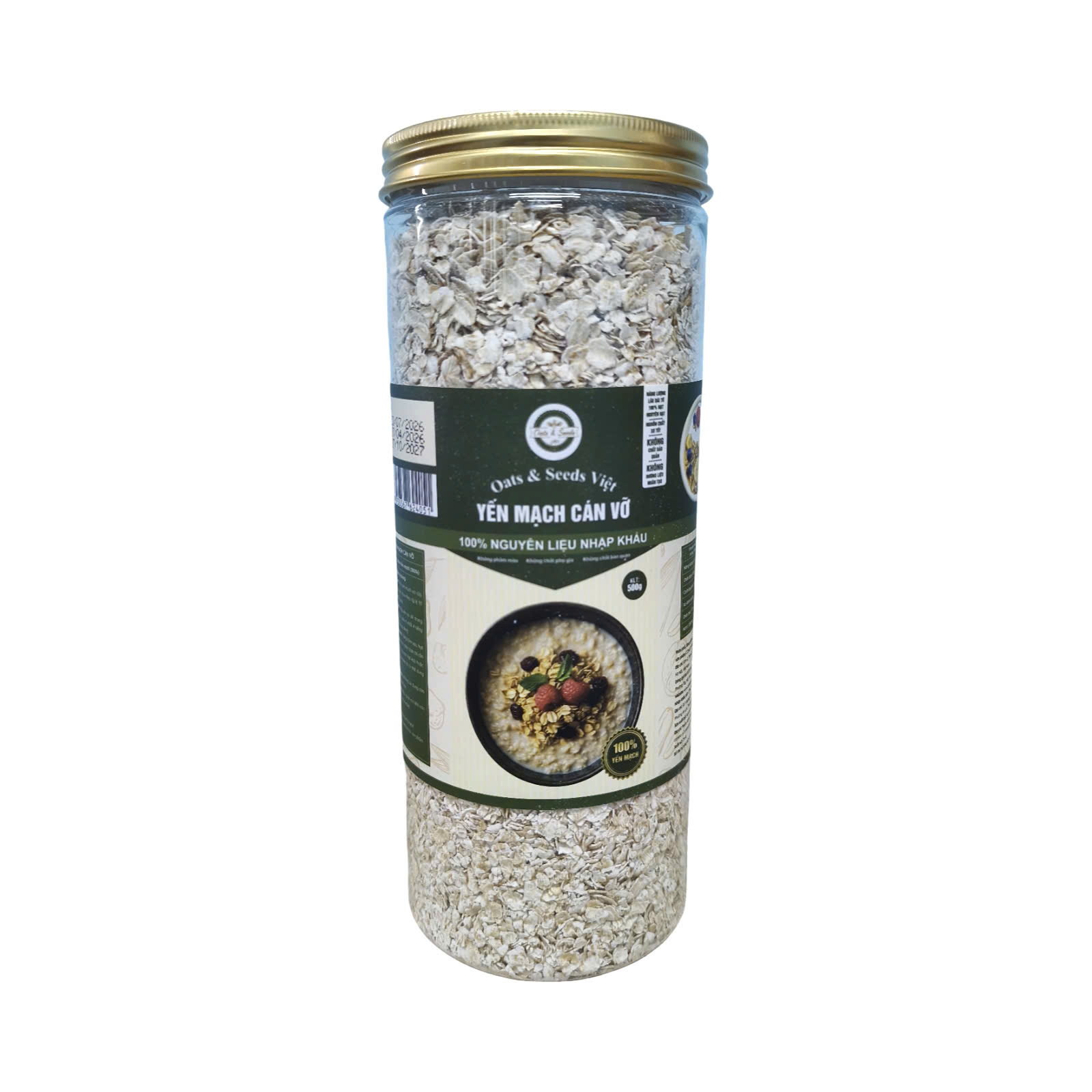 Yến Mạch Cán Vỡ Dạng Lon 500g