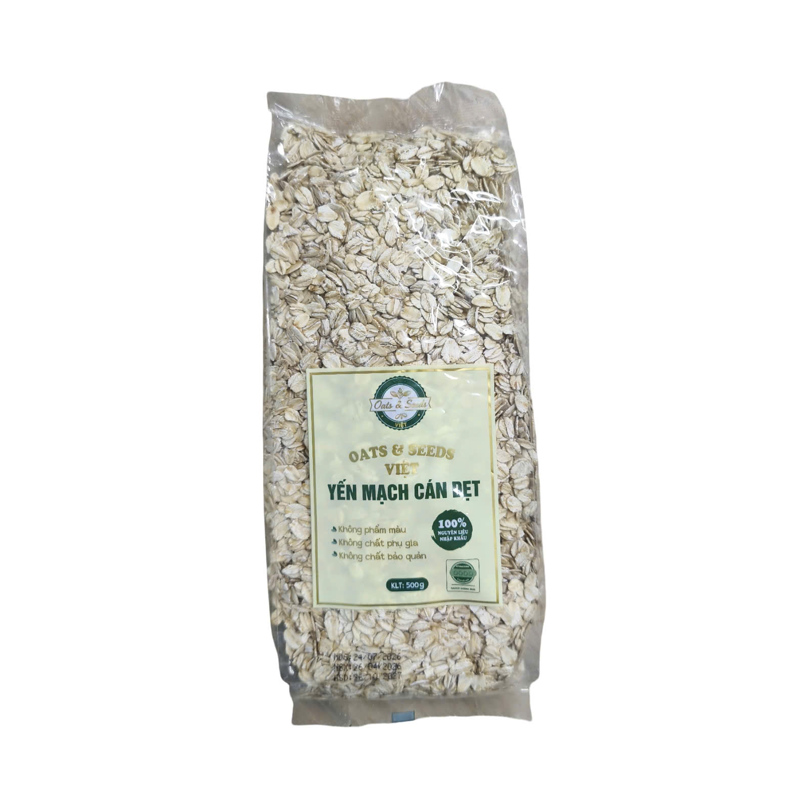 Yến Mạch Cán Dẹt (nguyên) Dạng Túi 500g