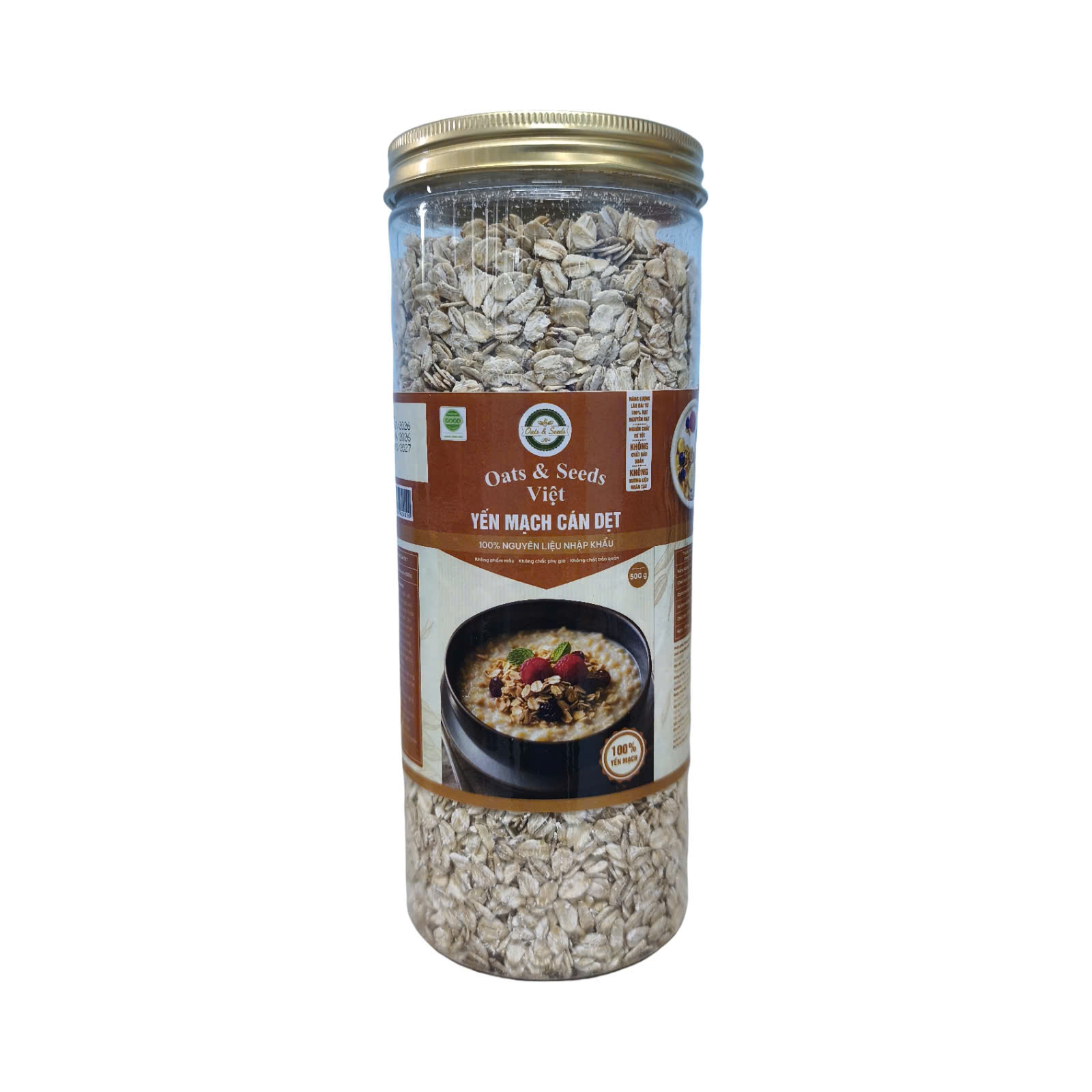 Yến Mạch Cán Dẹt (nguyên) Dạng Lon 500g