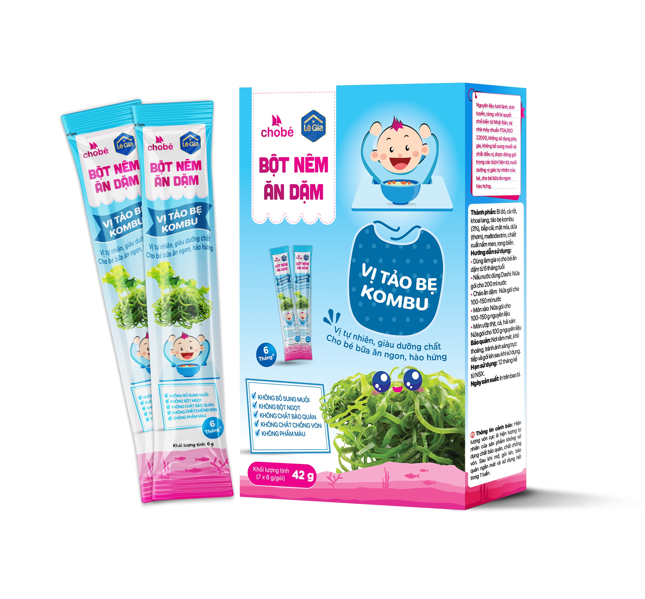 Bột Nêm Ăn Dặm Vị Tảo Bẹ Kombu 42g 6M+ Lê Gia