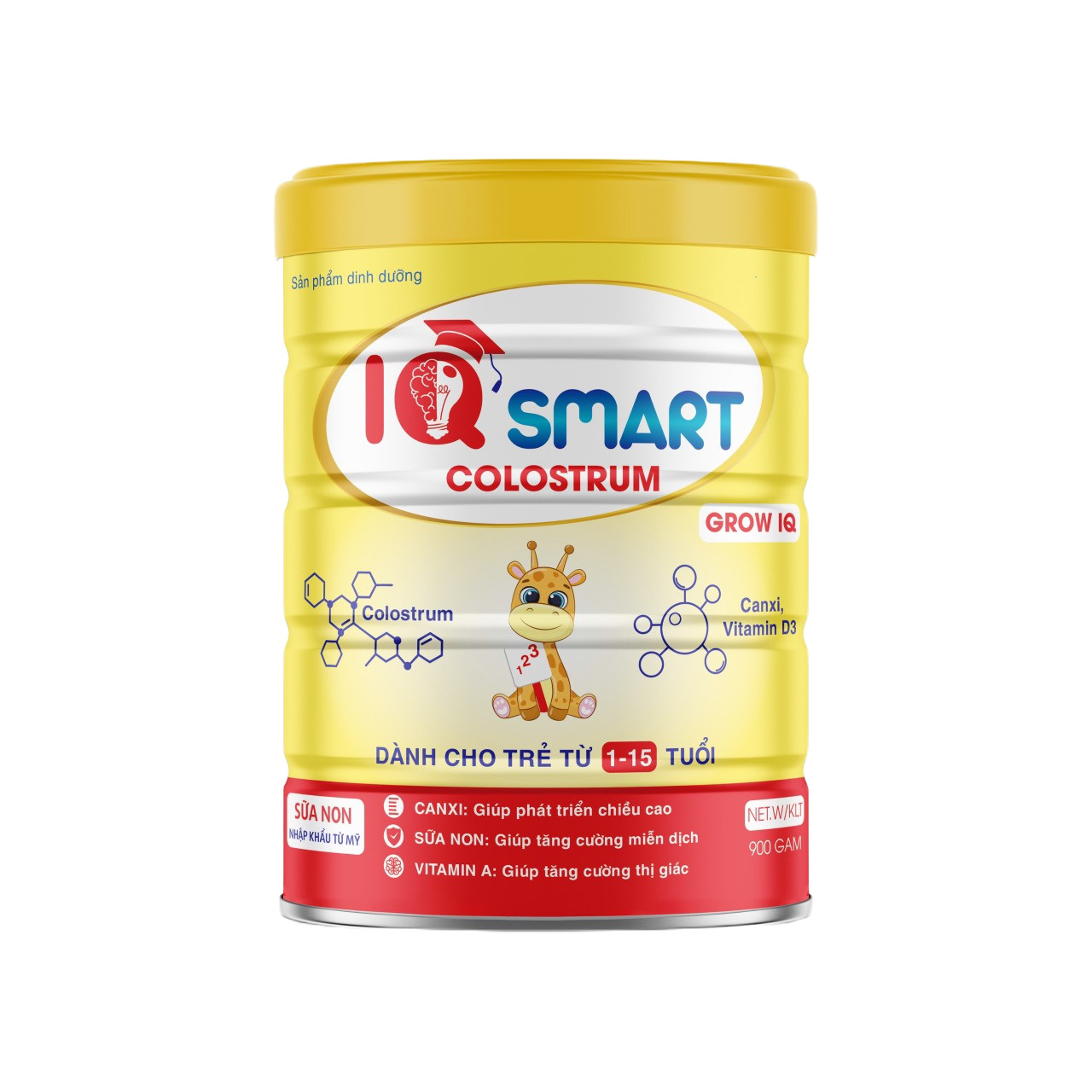 Sữa Bột IQ Smart Colostrum - Grow IQ 900g (1-15 tuổi)