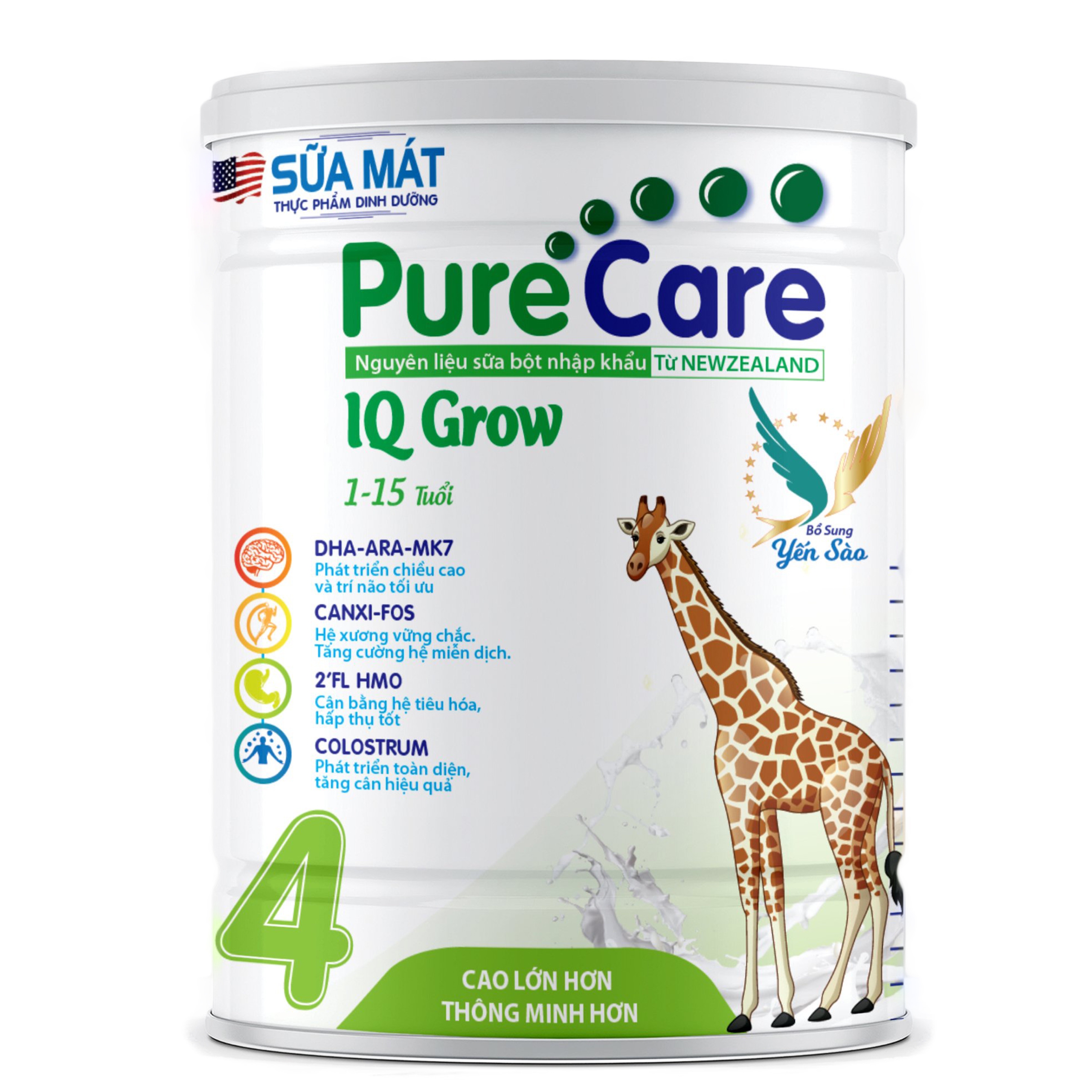 Sữa Mát Pure Care IQ Grow ( 1-15 Tuổi) 900g
