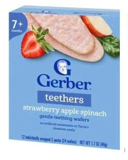 BAD Gerber vị Dâu Táo Cải Bó Xôi 48g 7M+ (6 Hộp giấy/thùng)