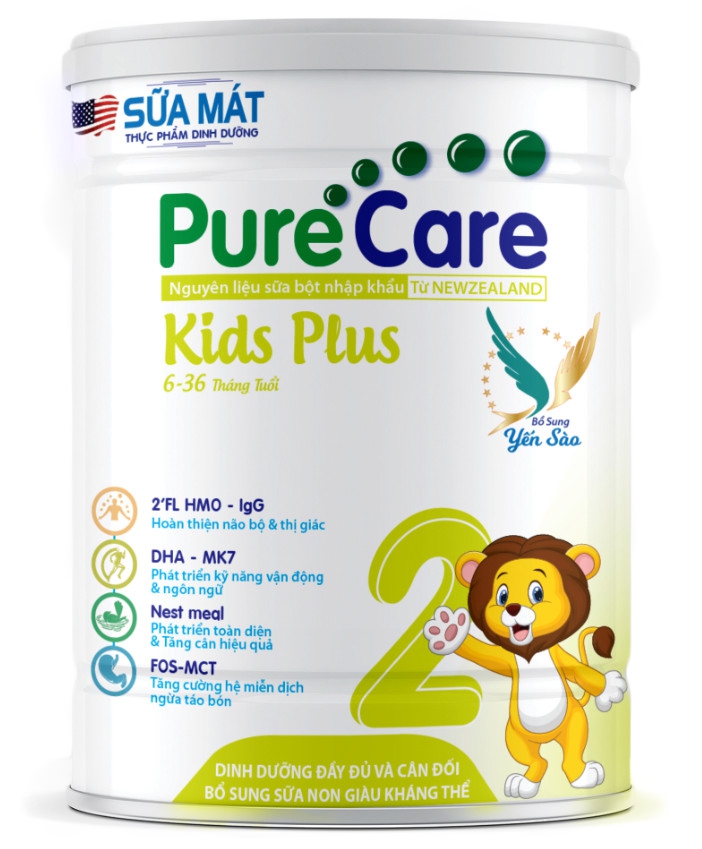 Sữa Mát Pure Care Kids Plus (6-36 Tháng) 900g
