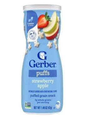 Bánh Gerber Vị Táo Dâu 42g 8M+ (Thùng 6 lon )