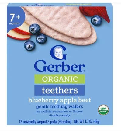 BAD Gerber Organic Việt Quất, Táo, Củ Cải Đỏ 48g 7M+ (6 Hộp giấy/thùng)