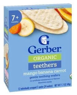 BAD Gerber Organic Xoài Chuối Cà Rốt 48g 7M+ (6 Hộp giấy/thùng)