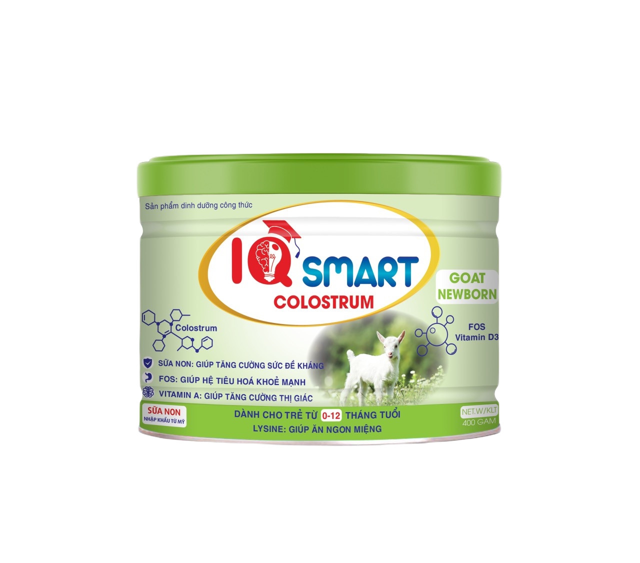 Sữa Bột IQ Smart Colostrum - Goat Newborn 400g (0-12 tháng)