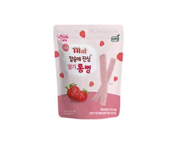 Bánh gạo lứt Canxi Thanh Dài Moms Care vị Dâu Tây 6M+ 30gr (thùng 20 gói)