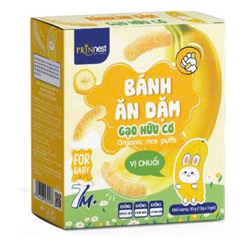 PRINNEST Bánh Gạo Organic Vị Chuối 30g 7+