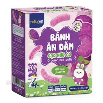 PRINNEST Bánh Gạo Organic Vị Khoai Lang Tím 30g 7+