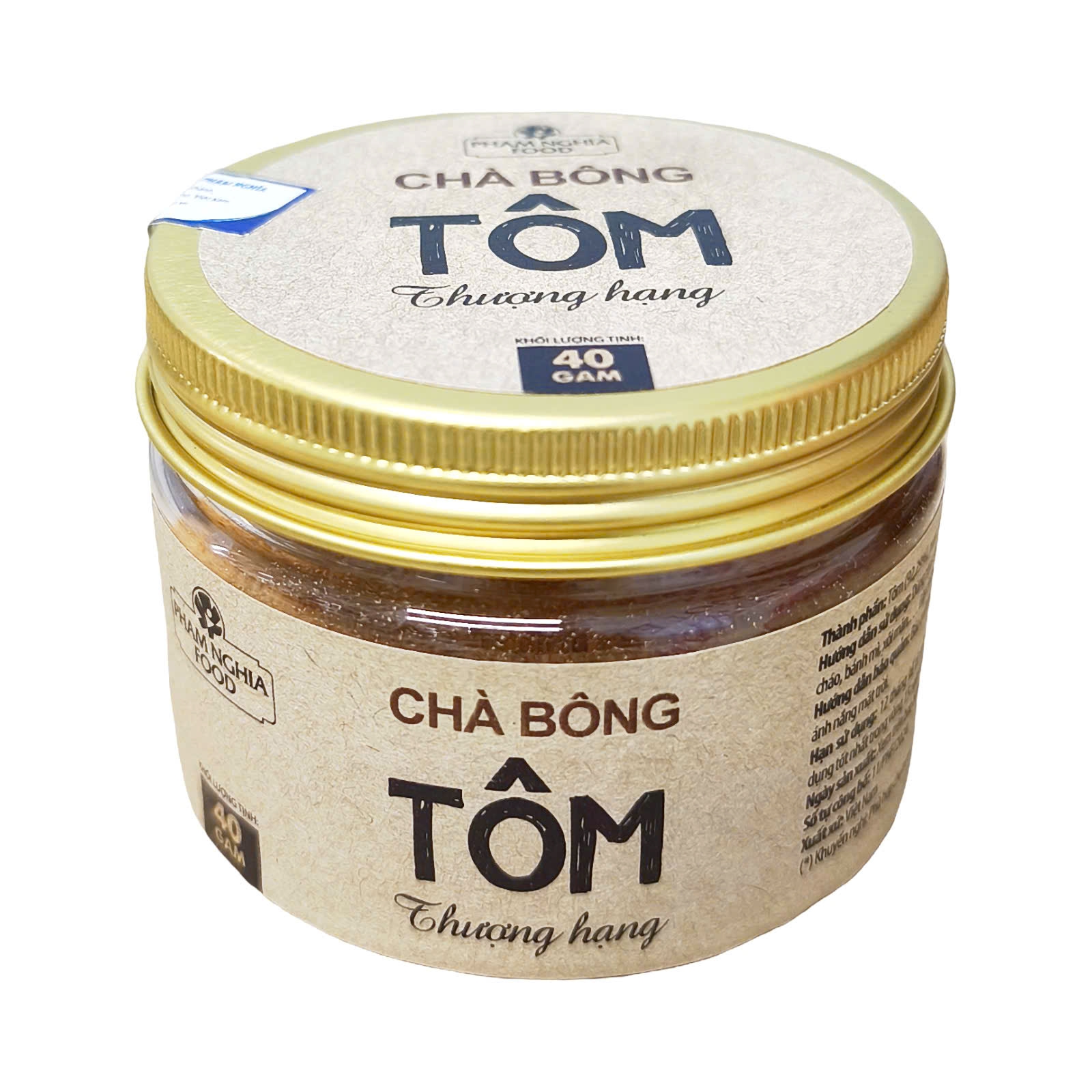 Chà Bông Tôm Thượng Hạng 8M+ 40g (Thùng 48 hũ)