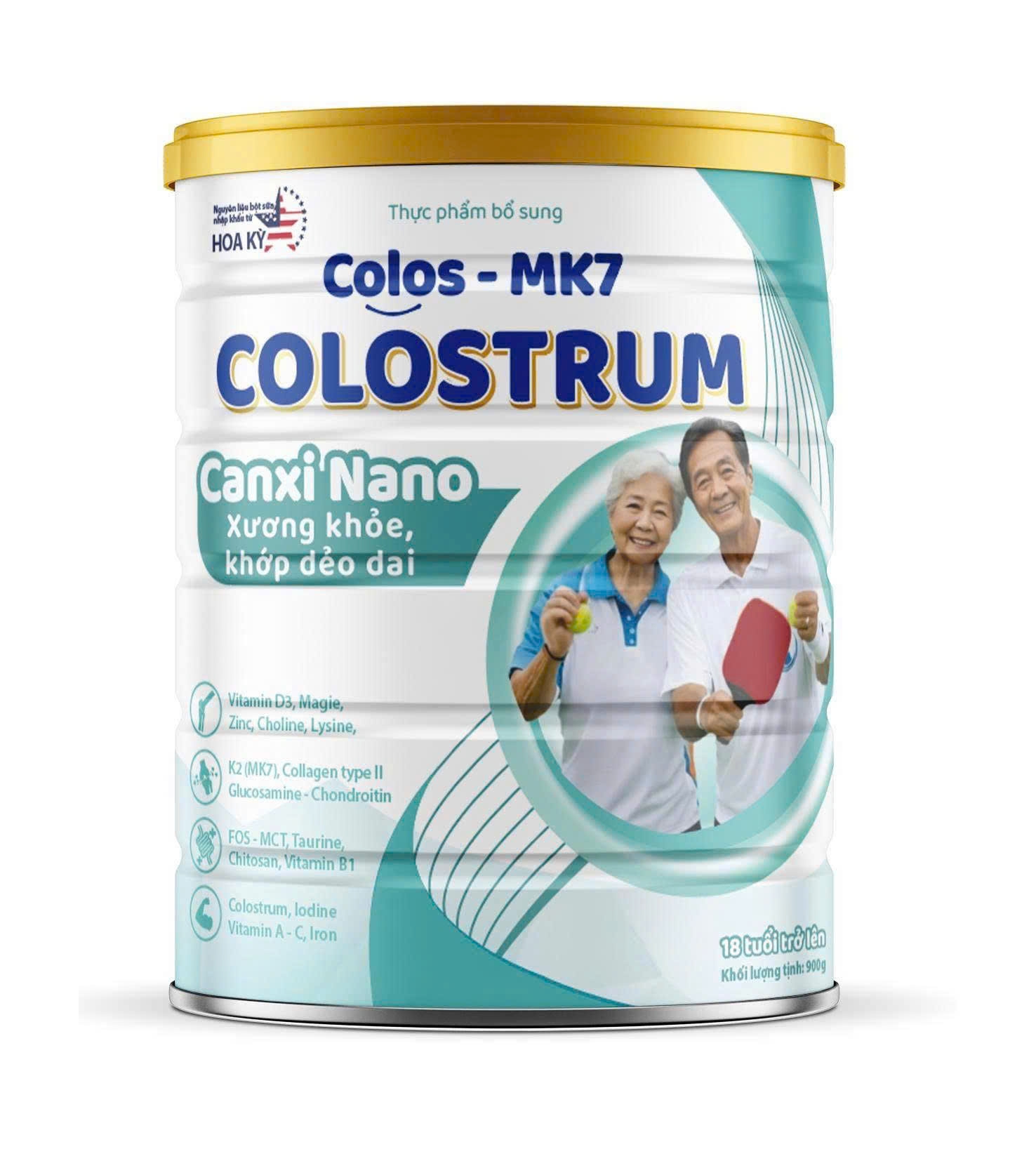 Sữa Bột Colos-MK7 Colostrum Canxi Nano (850gr) trên 18 tuổi