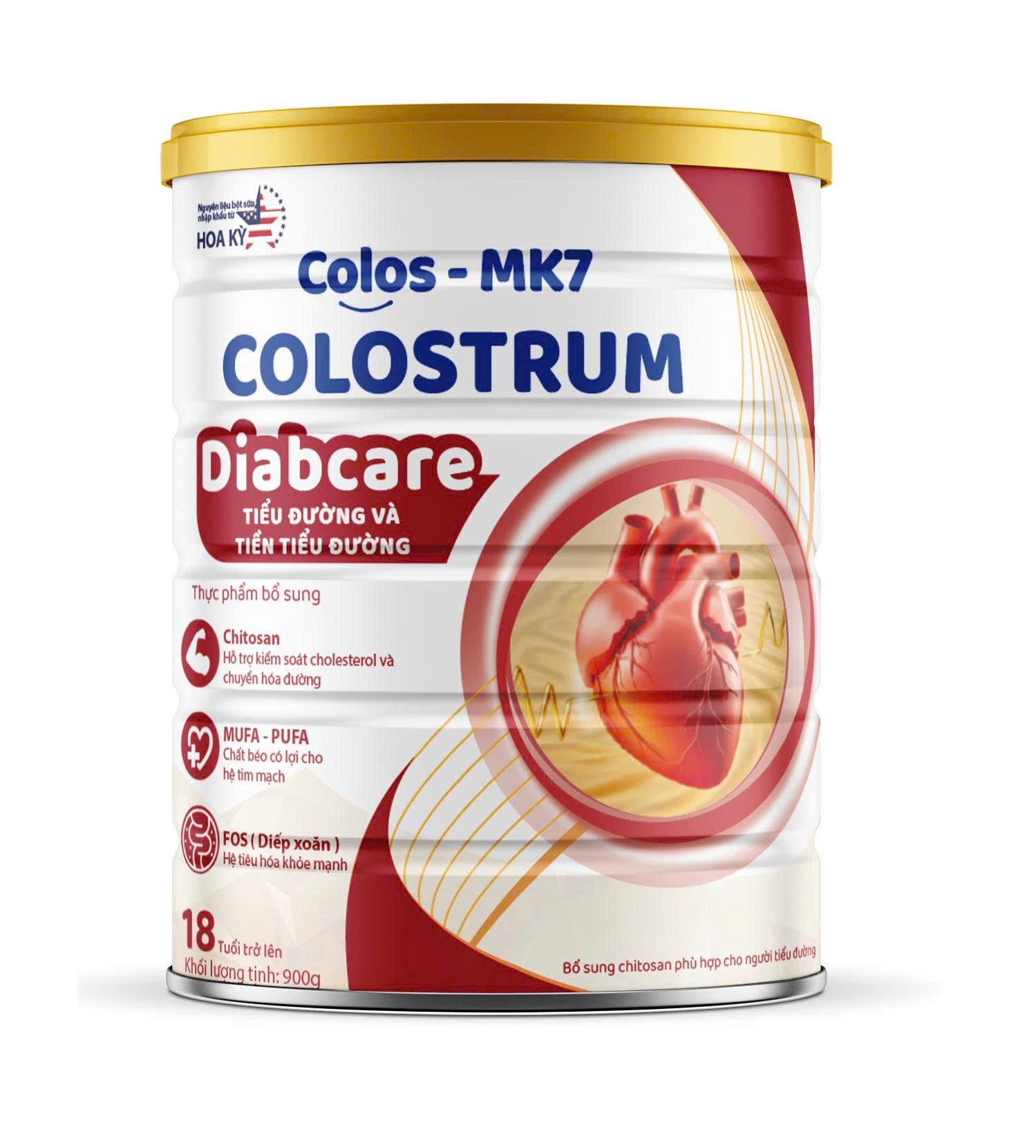 Sữa Bột Colos-MK7 Colostrum Diabcare (850gr) trên 18 tuổi