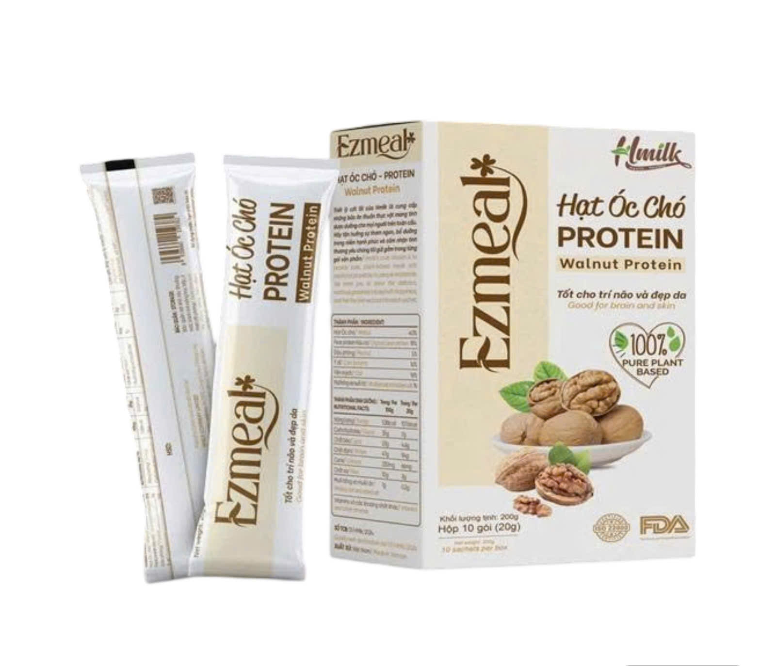 Sữa Hạt EZMEAL Óc Chó Protein 20g*10 gói